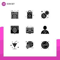 9 Creative Icons Modern Signs and Symbols of online network break link globe Editable Vector Design Elements