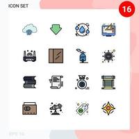 conjunto de 16 iconos de interfaz de usuario modernos símbolos signos para pensar diseño de gota digital elementos de diseño de vectores creativos editables de agua