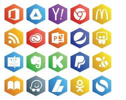 20 Social Media Icon Pack Including swarm kickstarter cc evernote slideshare vector