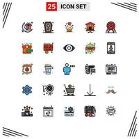 Set of 25 Modern UI Icons Symbols Signs for award home page horrible home baked Editable Vector Design Elements