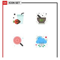 User Interface Pack of 4 Basic Flat Icons of drink child bowl pharmacy kid Editable Vector Design Elements