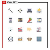 16 Creative Icons Modern Signs and Symbols of speaker business diwali web development Editable Pack of Creative Vector Design Elements