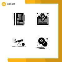 Creative Icons Modern Signs and Symbols of annual finance chart bulb market Editable Vector Design Elements