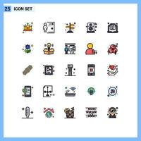 Pack of 25 creative Filled line Flat Colors of coding iot person internet of things speaker Editable Vector Design Elements