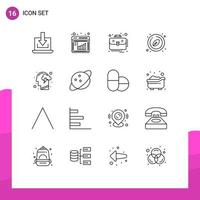 16 Creative Icons Modern Signs and Symbols of head organic business natural circle Editable Vector Design Elements