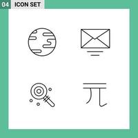 Universal Icon Symbols Group of 4 Modern Filledline Flat Colors of earth sweet mail candy currency Editable Vector Design Elements