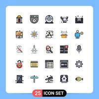 Universal Icon Symbols Group of 25 Modern Filled line Flat Colors of system speaker devices tv towel Editable Vector Design Elements