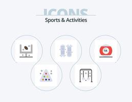 deportes y actividades flat icon pack 5 diseño de iconos. Bate de cricket. Grillo. Deportes. deporte. fútbol vector