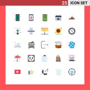 25 Universal Flat Colors Set for Web and Mobile Applications success day games date buy Editable Vector Design Elements