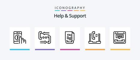 Help And Support Line 5 Icon Pack Including email. communication. smartphone. help. document. Creative Icons Design vector