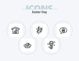 paquete de iconos de línea de Pascua 5 diseño de iconos. regalo. Pascua de Resurrección. Pascua de Resurrección. huevo. naturaleza vector