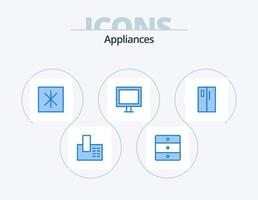 Appliances Blue Icon Pack 5 Icon Design. fridge. appliances. fridge. tv. electric vector