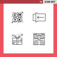 Group of 4 Filledline Flat Colors Signs and Symbols for cmyk prize gesture carnival console Editable Vector Design Elements