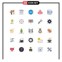 Set of 25 Modern UI Icons Symbols Signs for scan dimensional global news happy easter Editable Vector Design Elements