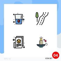 paquete de iconos de vector de stock de 4 signos y símbolos de línea para blogs web de dieta página de blog de carretera elementos de diseño vectorial editables de velas