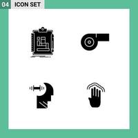 Group of Solid Glyphs Signs and Symbols for algorithm daubbell work whistle fingers Editable Vector Design Elements