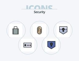 paquete de iconos lleno de línea de seguridad 5 diseño de iconos. . tocar. error. huella dactilar. muro vector