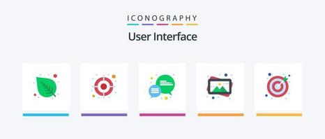 interfaz de usuario plana 5 paquete de iconos que incluye . objetivo. mensaje. objetivos. foto. diseño de iconos creativos vector