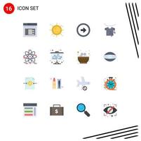 16 Thematic Vector Flat Colors and Editable Symbols of hanging clothes sunlight right user Editable Pack of Creative Vector Design Elements