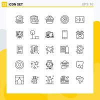 25 Creative Icons Modern Signs and Symbols of basket pie basket diagram analytics Editable Vector Design Elements