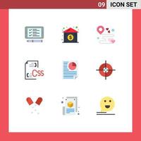 Stock Vector Icon Pack of 9 Line Signs and Symbols for data development location develop coding Editable Vector Design Elements