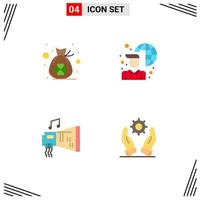 User Interface Pack of 4 Basic Flat Icons of bag blaster luck laptop hardware Editable Vector Design Elements