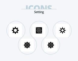 configuración del paquete de iconos de glifos 5 diseño de iconos. . rueda. configuración. configuración. caja vector