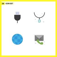 Universal Icon Symbols Group of 4 Modern Flat Icons of devices achievement products fashion earth Editable Vector Design Elements