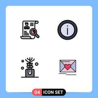 paquete de iconos de vector de stock de 4 signos y símbolos de línea para reanudar la información de trabajo de soporte elementos de diseño de vector editables de aceite