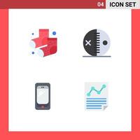 Mobile Interface Flat Icon Set of 4 Pictograms of dots smart phone costume puncture huawei Editable Vector Design Elements