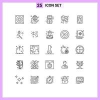 Universal Icon Symbols Group of 25 Modern Lines of buy party camera holi balloon Editable Vector Design Elements