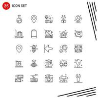 Set of 25 Modern UI Icons Symbols Signs for green nature signal electricity wifi Editable Vector Design Elements