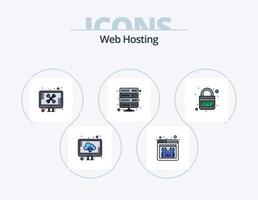 Web Hosting Line Filled Icon Pack 5 Icon Design. server. data. internet. error. browser vector