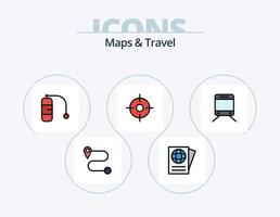 Maps and Travel Line Filled Icon Pack 5 Icon Design. . gps. vector