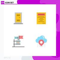 4 Creative Icons Modern Signs and Symbols of construction garbage book ballot location Editable Vector Design Elements