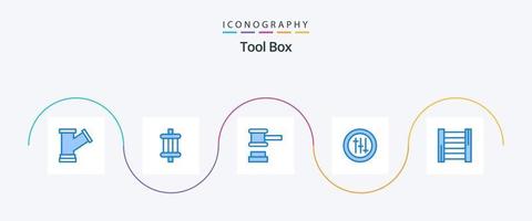 paquete de iconos de herramientas azul 5 que incluye herramientas. construcción. subasta. SEO opciones vector