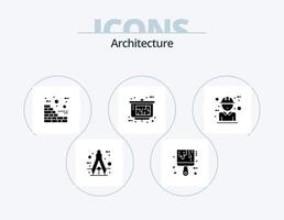 Architecture Glyph Icon Pack 5 Icon Design. builder. real estate. color. property presentation. architect vector