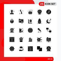 Universal Icon Symbols Group of 25 Modern Solid Glyphs of no product down process drum Editable Vector Design Elements