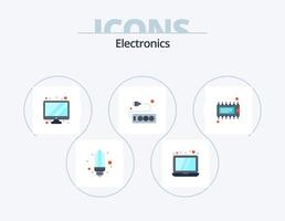 Electronics Flat Icon Pack 5 Icon Design. . electronic. screen. device. socket vector