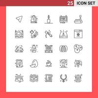 Line Pack of 25 Universal Symbols of joy pad chat accessories question computer Editable Vector Design Elements