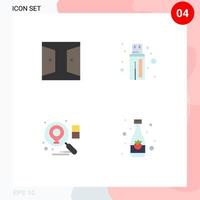 Universal Icon Symbols Group of 4 Modern Flat Icons of buildings search home connector beverage Editable Vector Design Elements