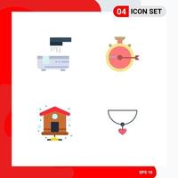 Modern Set of 4 Flat Icons and symbols such as bath home shower optimization index page Editable Vector Design Elements