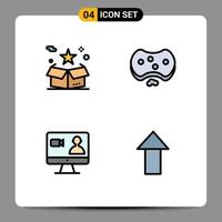 Universal Icon Symbols Group of 4 Modern Filledline Flat Colors of box soap package health search Editable Vector Design Elements