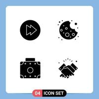 Set of Modern UI Icons Symbols Signs for forward shake cookie luggage muslim Editable Vector Design Elements