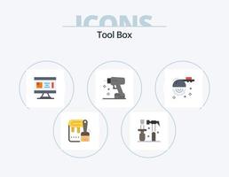 Tools Flat Icon Pack 5 Icon Design. blade. instrument. architecture. drill. planning vector