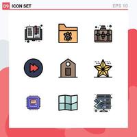 9 Creative Icons Modern Signs and Symbols of tag label space multimedia hobby Editable Vector Design Elements