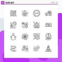 16 User Interface Outline Pack of modern Signs and Symbols of smart garden ui farmer service Editable Vector Design Elements