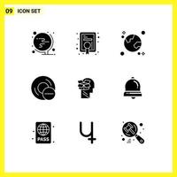Modern Set of 9 Solid Glyphs and symbols such as box gadget earth disc computers Editable Vector Design Elements