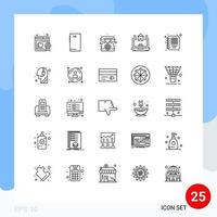 Set of 25 Vector Lines on Grid for diary estate communication real laptop Editable Vector Design Elements
