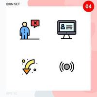 Universal Icon Symbols Group of 4 Modern Filledline Flat Colors of business arrows human internet left Editable Vector Design Elements